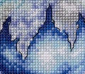 Blue, white and silver cross stitch background Royalty Free Stock Photo