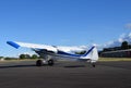 Propeller airplane ready to taxi Royalty Free Stock Photo