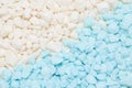 Blue and white small stone gravel texture background