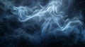 Blue and White Smoke Texture on Black Background Royalty Free Stock Photo