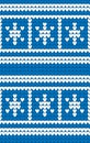 Blue and white snowflakes knitted background. Winter knitting pattern. Seamless texture. Vector Royalty Free Stock Photo