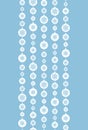 Blue and White Snowflakes Stripes Vertical Royalty Free Stock Photo