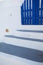 Blue and white stairs, architectural detail in Oia, Santorini, Greece Royalty Free Stock Photo