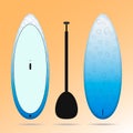 blue white stand up paddle board