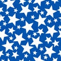 Blue and white star-shape seamless pattern background Royalty Free Stock Photo