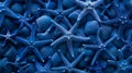 A blue and white starfishs are arranged in a pattern, AI Royalty Free Stock Photo