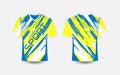 Blue and White stripe pattern sport football kits, jersey, t-shirt design template