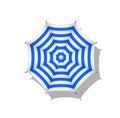 Blue and white striped beach umbrella Royalty Free Stock Photo