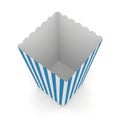 Blue and white striped popcorn container isolated on white background Royalty Free Stock Photo