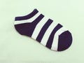 Blue and white striped socks with vintage filters effect Royalty Free Stock Photo