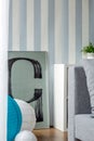 Blue and white striped wallpaper