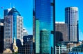 Blue and white Sydney downtown office buildings