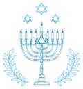 Blue and white symbols of Israel