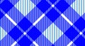 Blue and white tablecloth gingham checkered background.Texture f