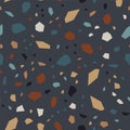 Blue and White Terrazzo Wall Vector Seamless Royalty Free Stock Photo