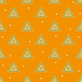 Blue White Triangle Minimal Aztec on Yellow Background Royalty Free Stock Photo