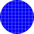 Blue and white vector graphic of a circle cut into segments and moved to form a pattern of a grid Royalty Free Stock Photo