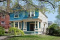 Blue & White Victorian House Royalty Free Stock Photo