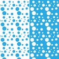 Blue and white water bubbles pattern. Cartoon style. Vector background Royalty Free Stock Photo