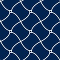 Blue and white wavy lines checker abstract geometric seamless pattern, vector