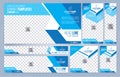 Blue and White Web banners templates, standard sizes with space for photo Royalty Free Stock Photo