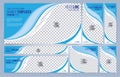 Blue and White Web banners templates, standard sizes with space for photo Royalty Free Stock Photo