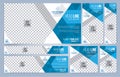 Blue and White Web banners templates, standard sizes with space for photo Royalty Free Stock Photo