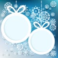 Blue and white winter with snowflakes. EPS 10