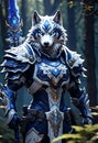 The Blue and White Wolf Warrior