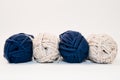 Blue and White Yarn Skeins