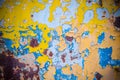 Blue,white and yellow metal background,Rusty metal background Royalty Free Stock Photo