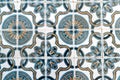 Blue, White, Yellow Patterned Portuguese Tiles Royalty Free Stock Photo