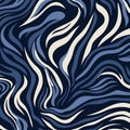 Bold Blue Zebra Print In Navy Colors