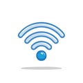 Blue Wi-Fi Icon, Wireless Network Signal Indicator, Connection Symbol, Communication Technology Royalty Free Stock Photo