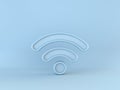 Blue Wi-Fi wireless internet network symbol 3D Royalty Free Stock Photo