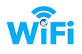 Blue WiFi symbol with Earth Globe