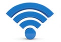 Blue wifi symbol isolated on white background Royalty Free Stock Photo