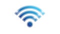A blue WiFi symbol on a white background representing wireless internet connectivity Royalty Free Stock Photo