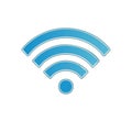 Blue Wifi Wireless Internet Connection Signal Symbol Design for Computer Network Access Technology Royalty Free Stock Photo