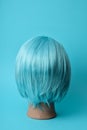 Blue wig in a mannequin head Royalty Free Stock Photo