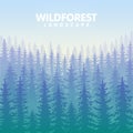 The blue wildforest landscape Royalty Free Stock Photo