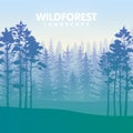 The blue wildforest landscape Royalty Free Stock Photo