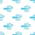 Blue Wind Flat Icon Seamless Pattern