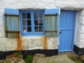 Blue window, door and shutters Royalty Free Stock Photo