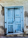 Blue window in the wall