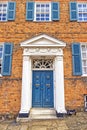 Blue windows and door, hatfield, uk. Royalty Free Stock Photo