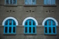 Blue windows. Royalty Free Stock Photo