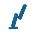 Blue Windscreen wiper icon isolated on transparent background.