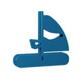 Blue Windsurfing icon isolated on transparent background.