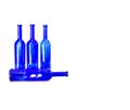 Blue wine bottles still life with colourful background Royalty Free Stock Photo